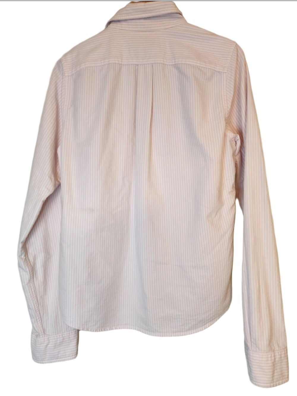 Abercrombie & Fitch Men's M Pink White Striped Oxford Muscle Button Down Shirt - Picture 6 of 11